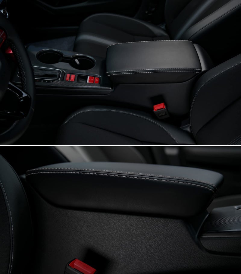 ثينيس لصندوق مسند الذراع من الجيل الحادي عشر، غطاء صندوق الكونسول المركزي، منظم تخزين الكونسول الوسطي، واقي جلدي، متوافق مع هوندا سيفيك 2022، 2023، 2024، 2025 مع CVT - خط رمادي - Image 2